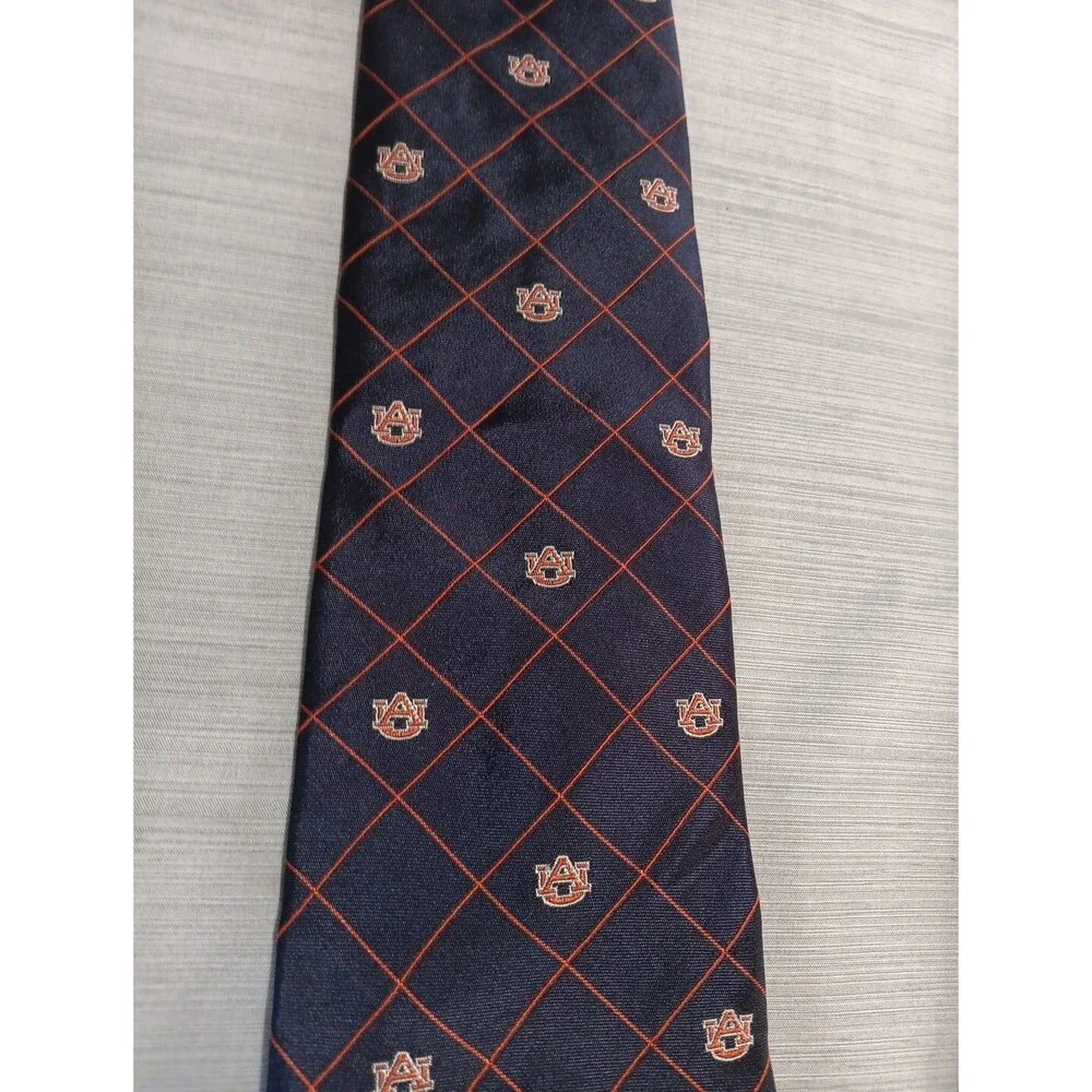 Auburn University AU All Over Print 100% Silk Neck Tie By Rah Rah Made In USA